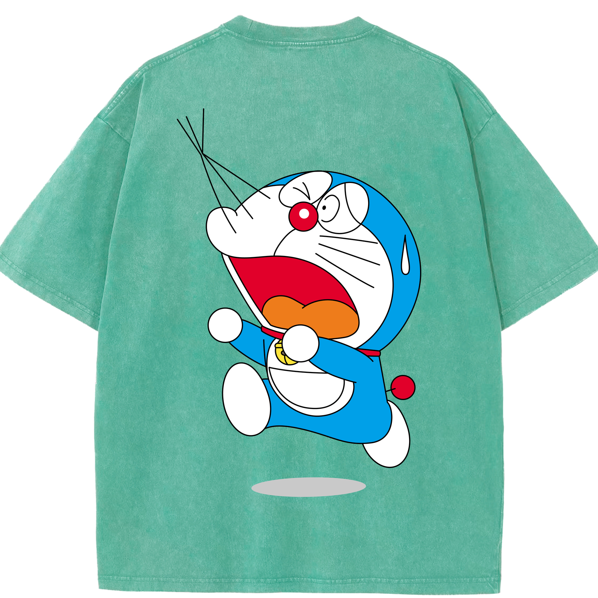 （画像用） ドラえもん Doraemon 綿100% ヴィンテージ風 半袖Tシャツ（背面プリント）